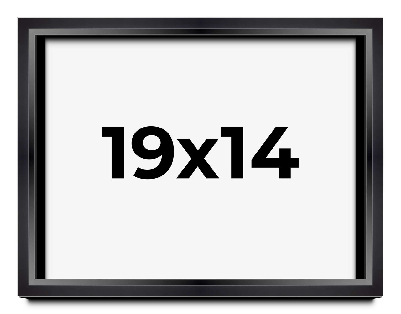 19x14 Minimalist Shadow Box Black Picture Frame - UV Acrylic, Backing, Hanging Hardware